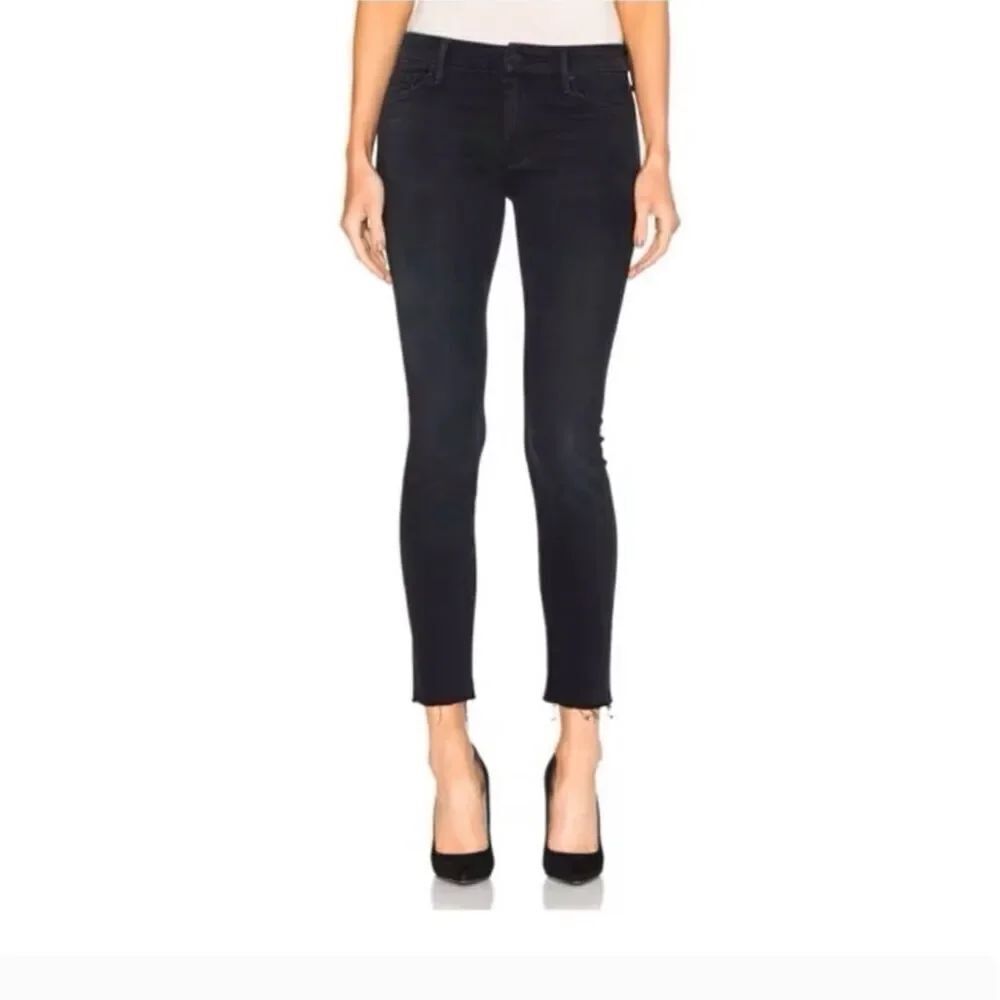 MOTHER Looker Ankle Fray Black Jeans Women’s Sz 27